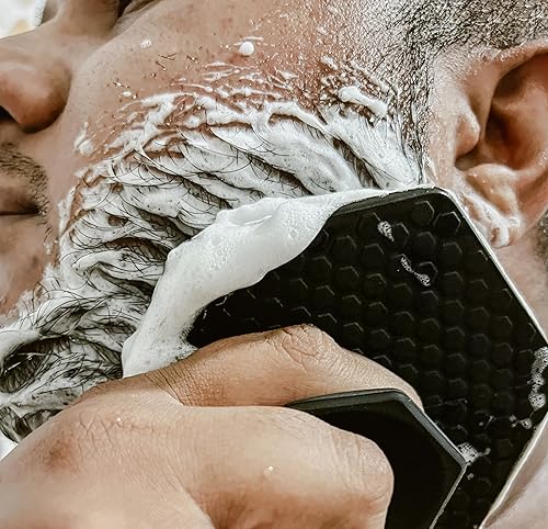 Miniatura 2 de The BEARD BLACK Cepillo exfoliante de silicona para barba, cepillo exfoliante de cabello facial, limpia profundamente, elimina la barba y la caspa,