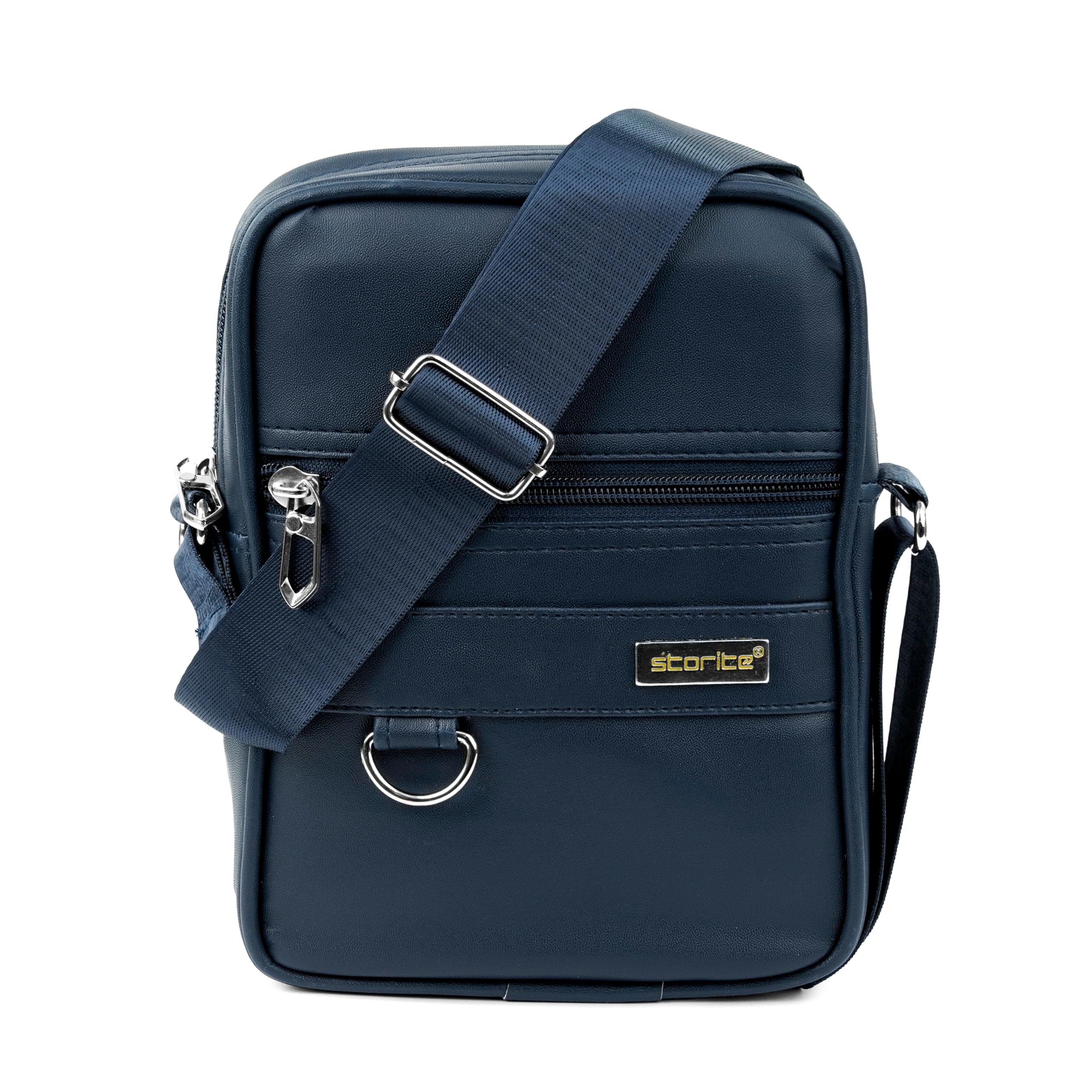 Storite PU Leather Messenger Sling Bag | Crossbody Travel & Office Shoulder Bag for Men & Women | One-Side Sling Bag | With Adjustable Shoulder Strap