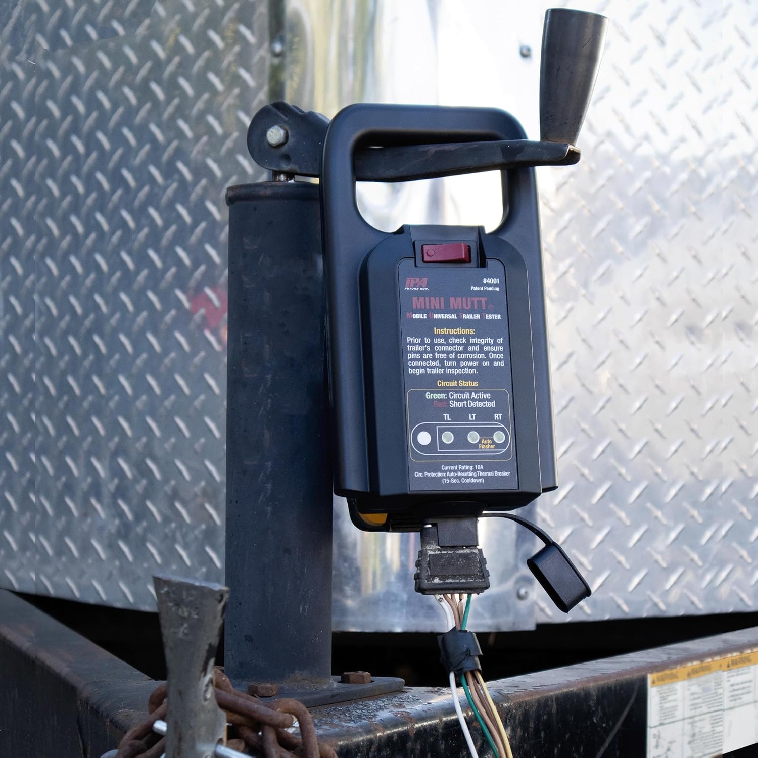 MINI MUTT® 4-Pin Trailer Tester (Patent-Pending) for use with DeWalt Compatible 20 Volt Batteries; Test Boat, Utility and Small Cargo Trailers - Innovative Products of America