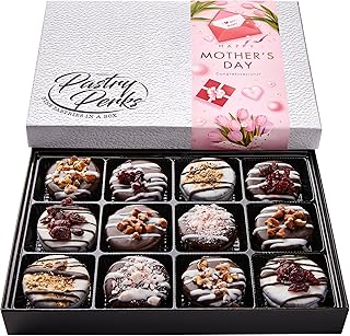 Pastry Perks Mother’s Day 12 Gourmet Chocolate-Covered Cookies, Gift Basket – Delicious Treats for Mom, Grandma, and Women – Holiday Food Delivery Gift Ideas