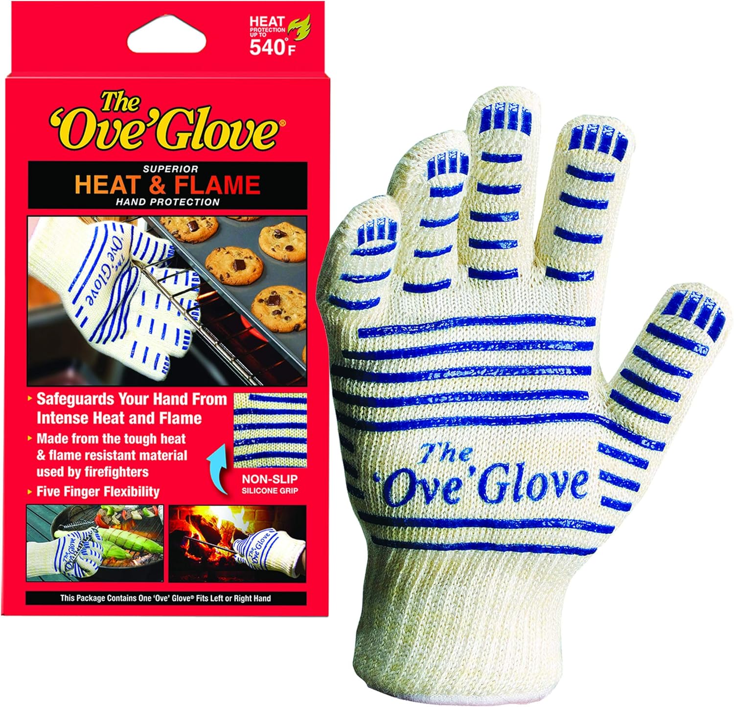 2 Pcs Quality Ove Glove Hot Surface Oven Extreme Heat Resistant Oven Gloves Cooking Gloves for BBQ, Grilling, Baking Red(540°)
