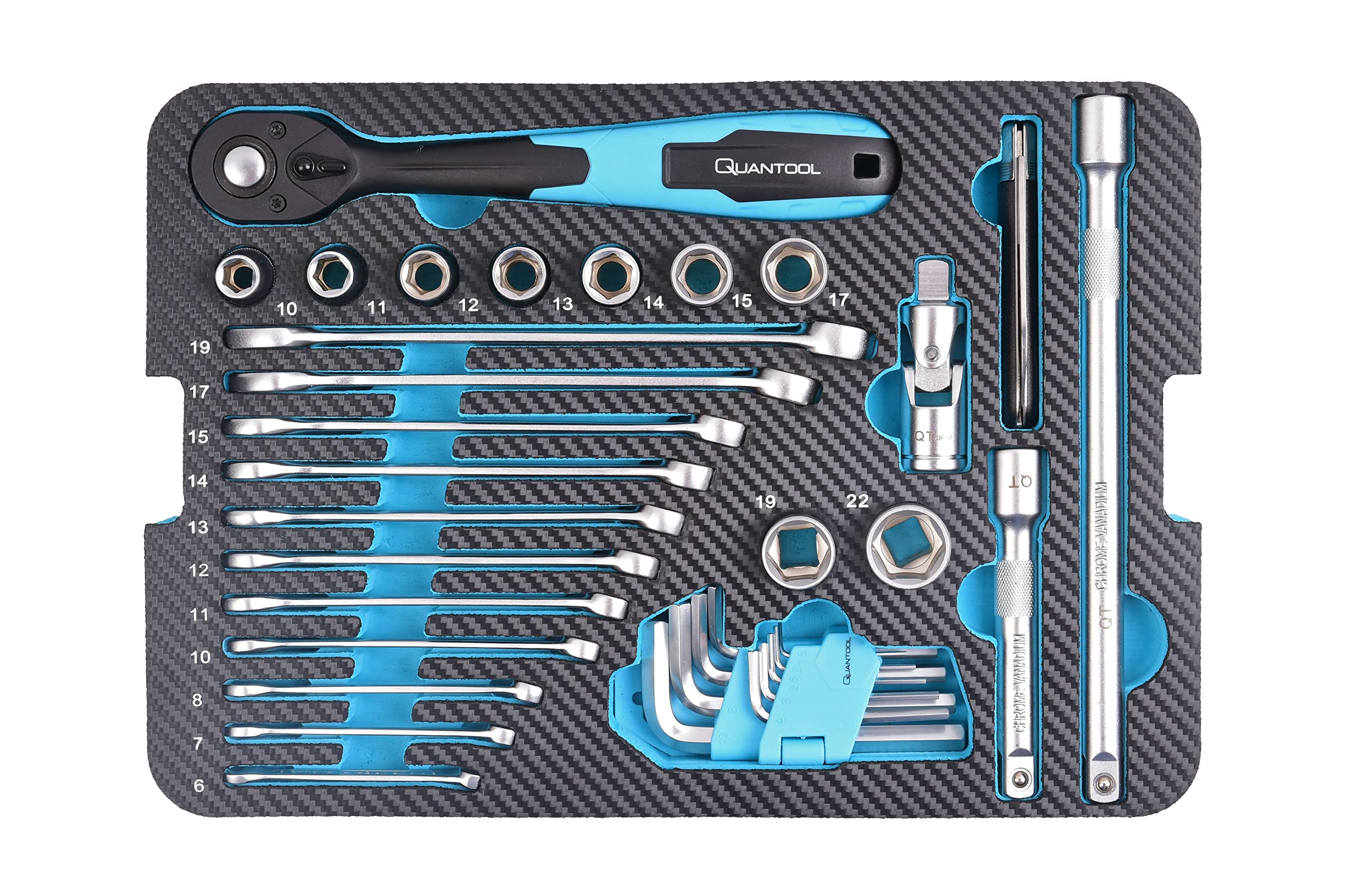 Quantool Q25150 - Set di attrezzi, 48 pezzi