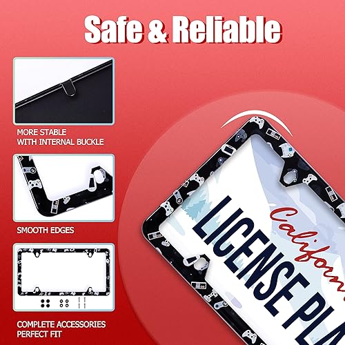 Miniatura 9 de Marco de matrícula de patas de perro de acuarela, 1 pieza de acero inoxidable con patas de animales, accesorio de cubierta de placa de automóvil a