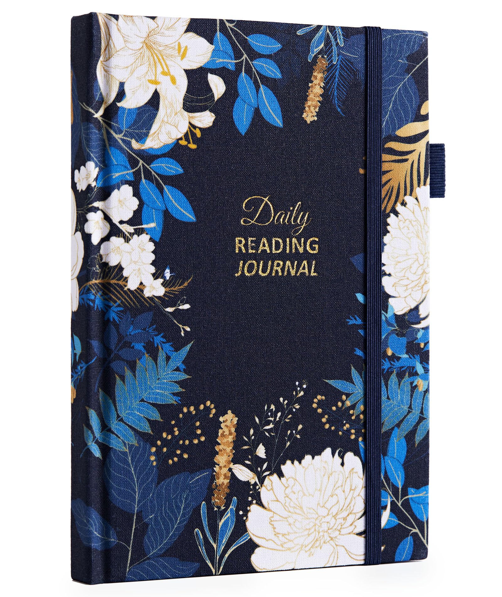 Comkiso Reading Journal for Book Lovers - 75 Book Journal Reading Log for Book Tracking, A5 Linen Book Review Journal with TBR Tracker List, Ratings, Challenges, Prompts, and Index - Floral