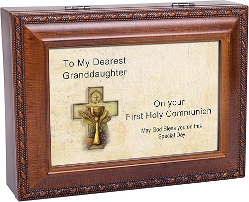 Miniatura 7 de Cottage Garden Primera Comunión nieta Música BoxCaja de joyería Reproduce Light Up My Life rayado