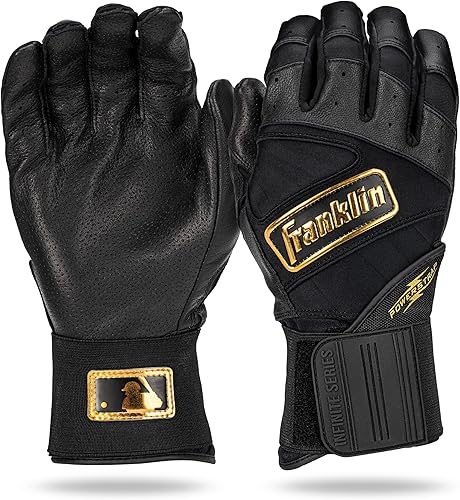 Franklin Sports MLB - Guantes de bateo Infinite Powerstrap para béisbol + sóftbol de puño largo, para adultos y jóvenes
