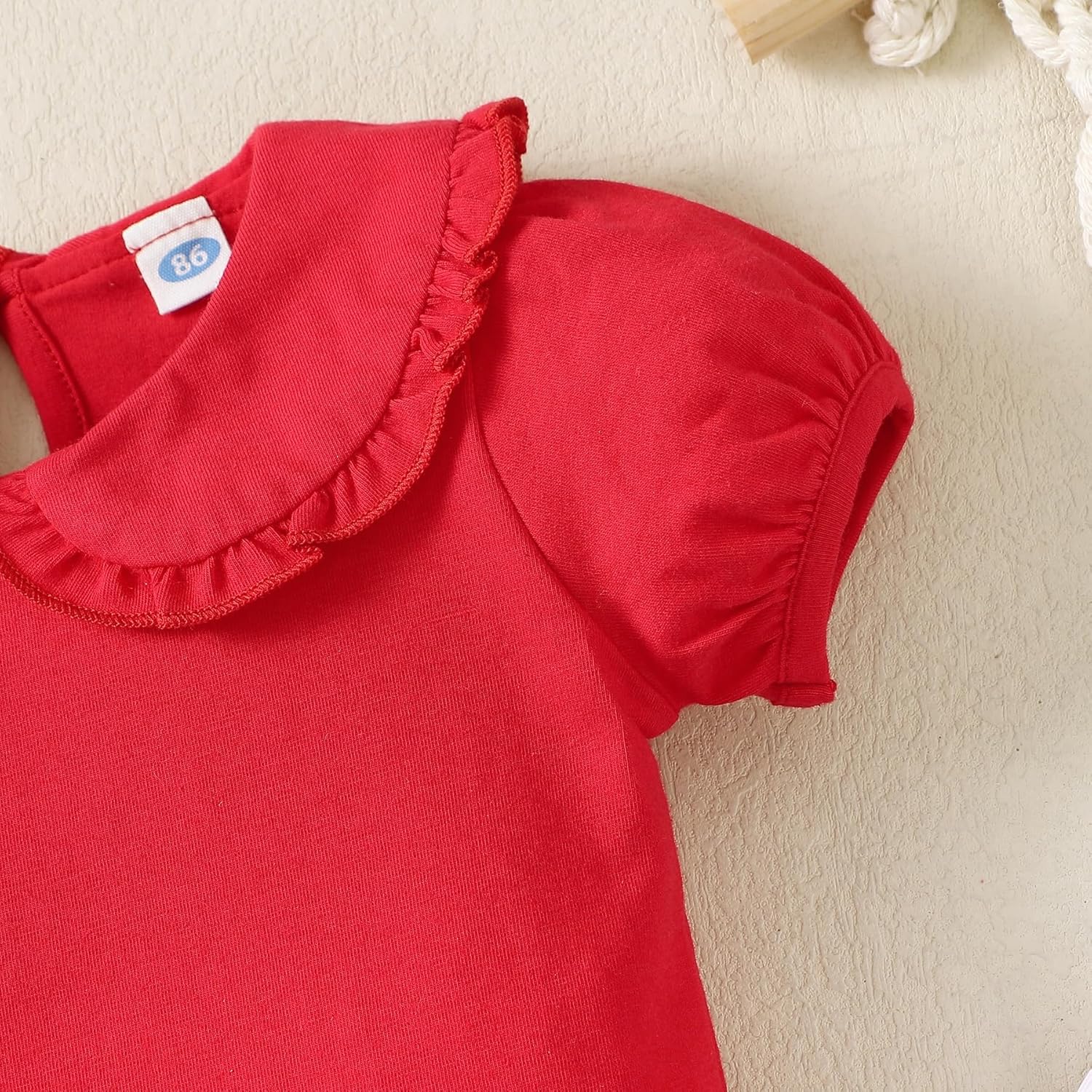 Magic Park 12M-14Y Toddler Short Sleeve T-Shirt Girls Ruffle Blouse Kids Solid Color Tee Casual Tops Holiday Clothes - Image 6