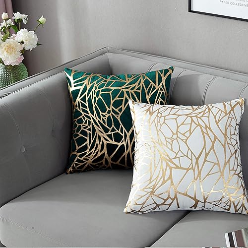 Miniatura 3 de TAOSON Juego de 2 fundas de cojín suaves y acogedoras con estampado geométrico de líneas abstractas irregulares, bronce, para sofá, cama, decoración