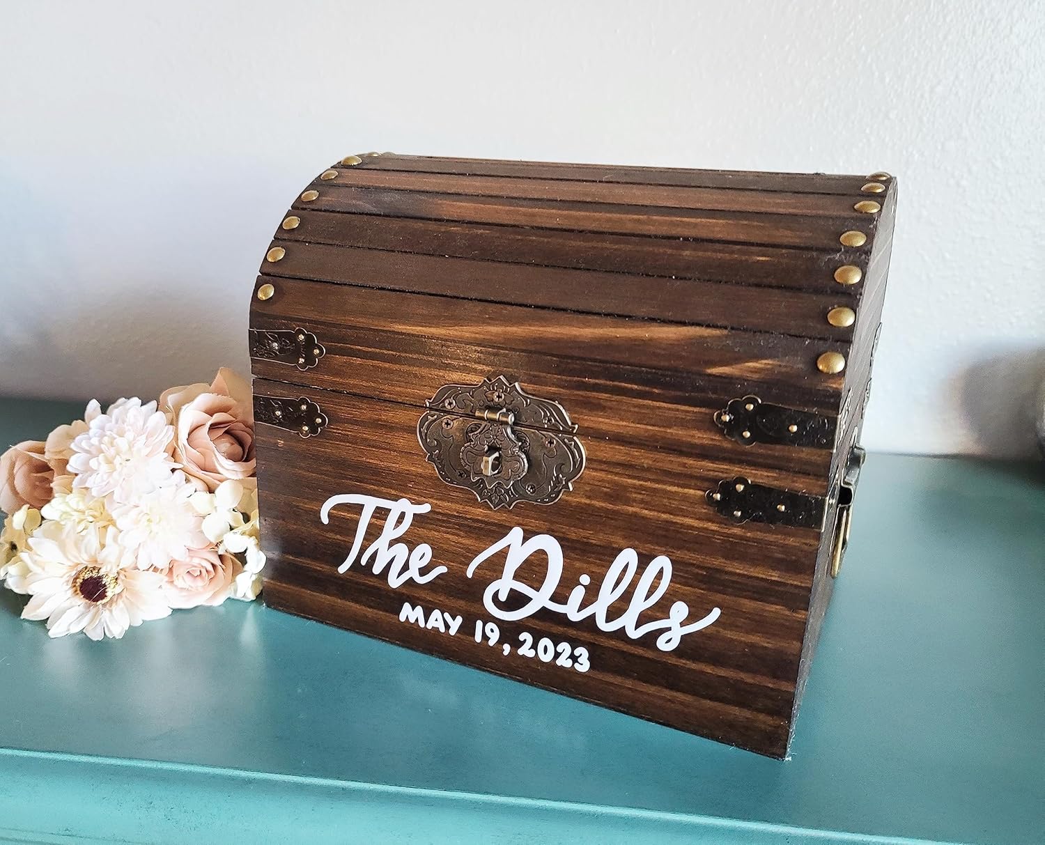Perryhill Rustics Personalized wedding card box with lock