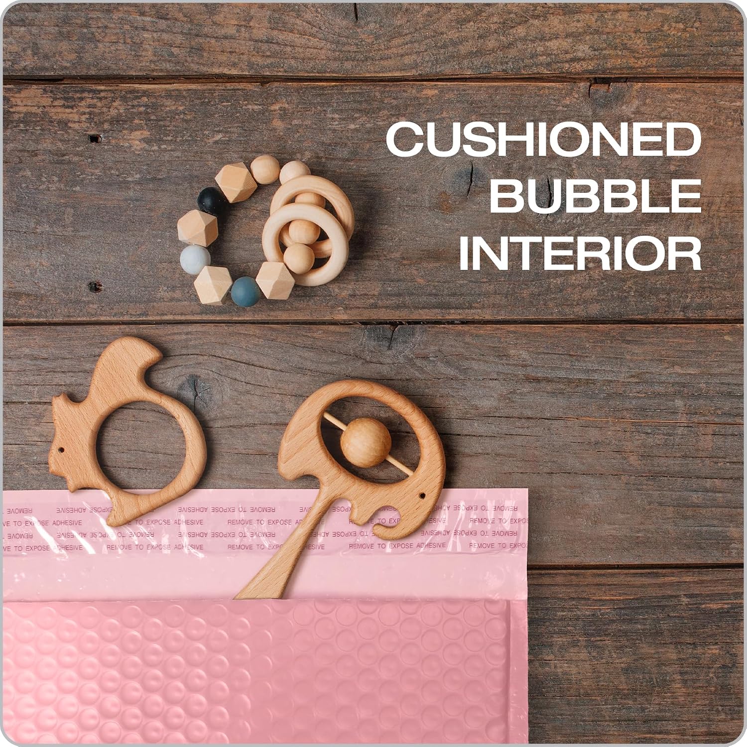Quality Park Bubble Mailers, 8.5 x 11, Light Pink Poly Mailers, Padded Envelopes, Shipping Bags, Water Resistant, Self Seal, 25 Per Box (QUA85908)