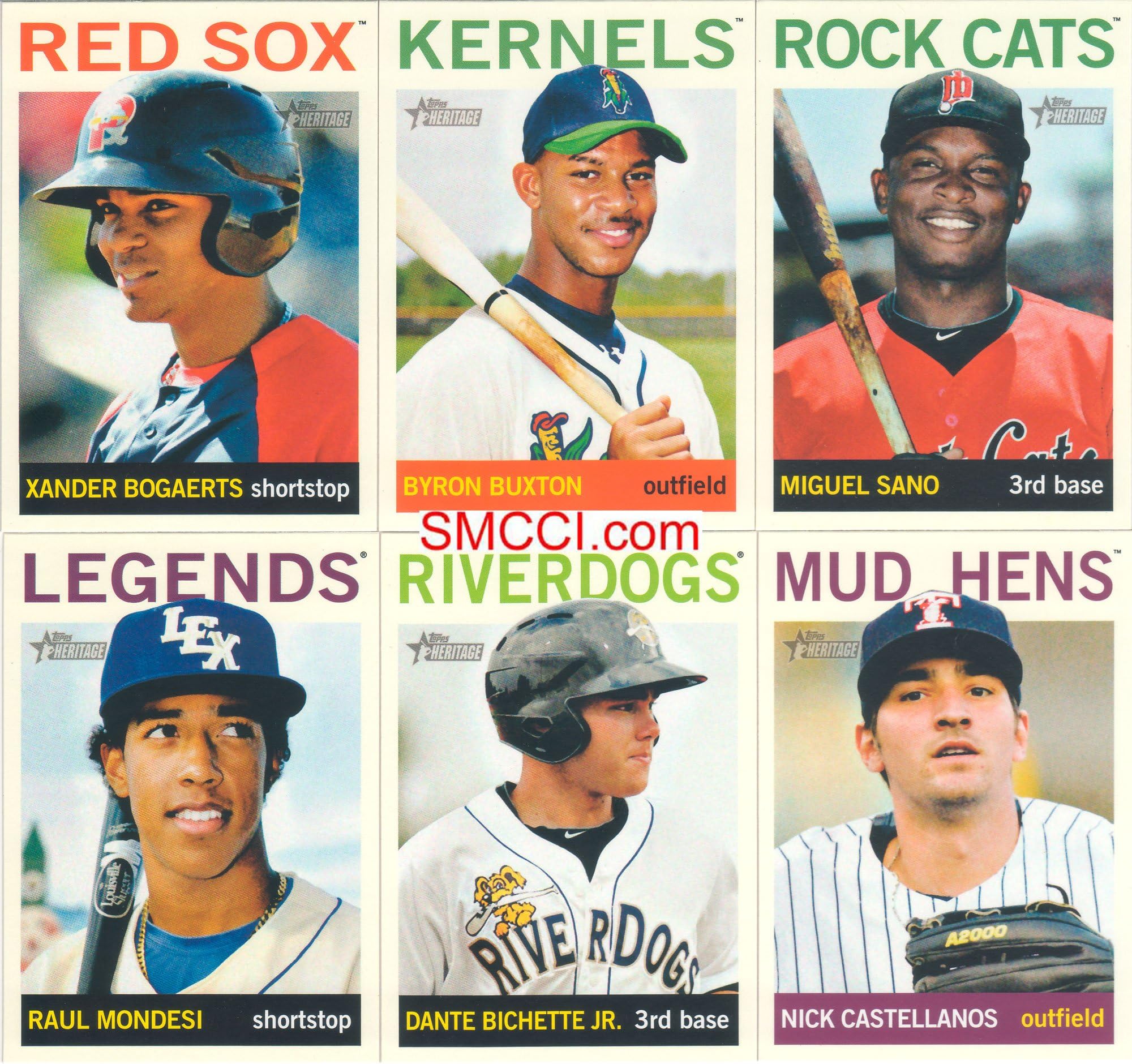 2013 Topps Heritage Baseball Minor Leagues Edition Complete Mint Basic 200 Card Set Loaded with Top Prospects Byron Buxton, Miguel Sano, Xander Bogaerts, Jonathan Schoop, Raul Mondesi and Others