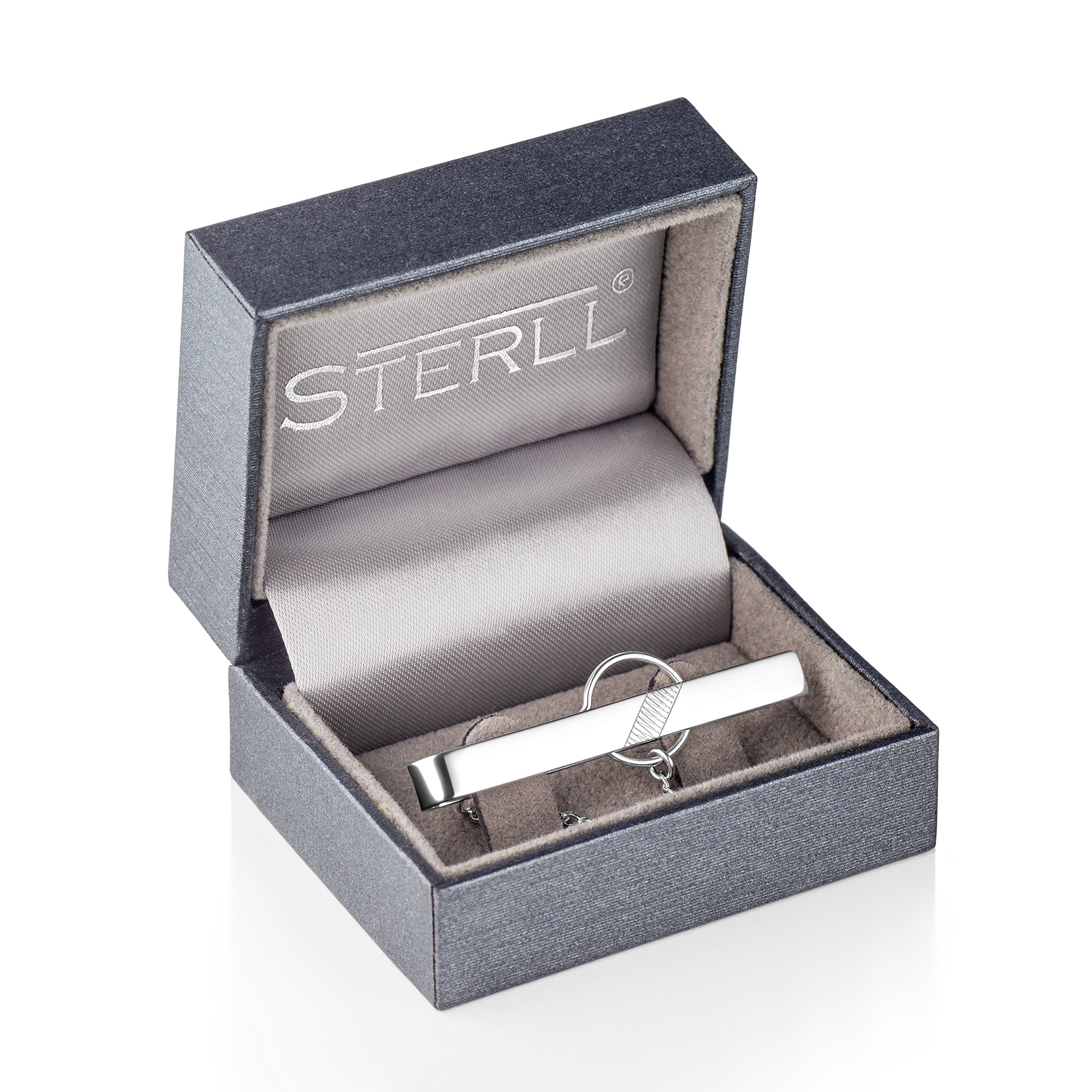 Herren Silber Krawattenklammer Mit Kette Aus 925er Sterling Silber