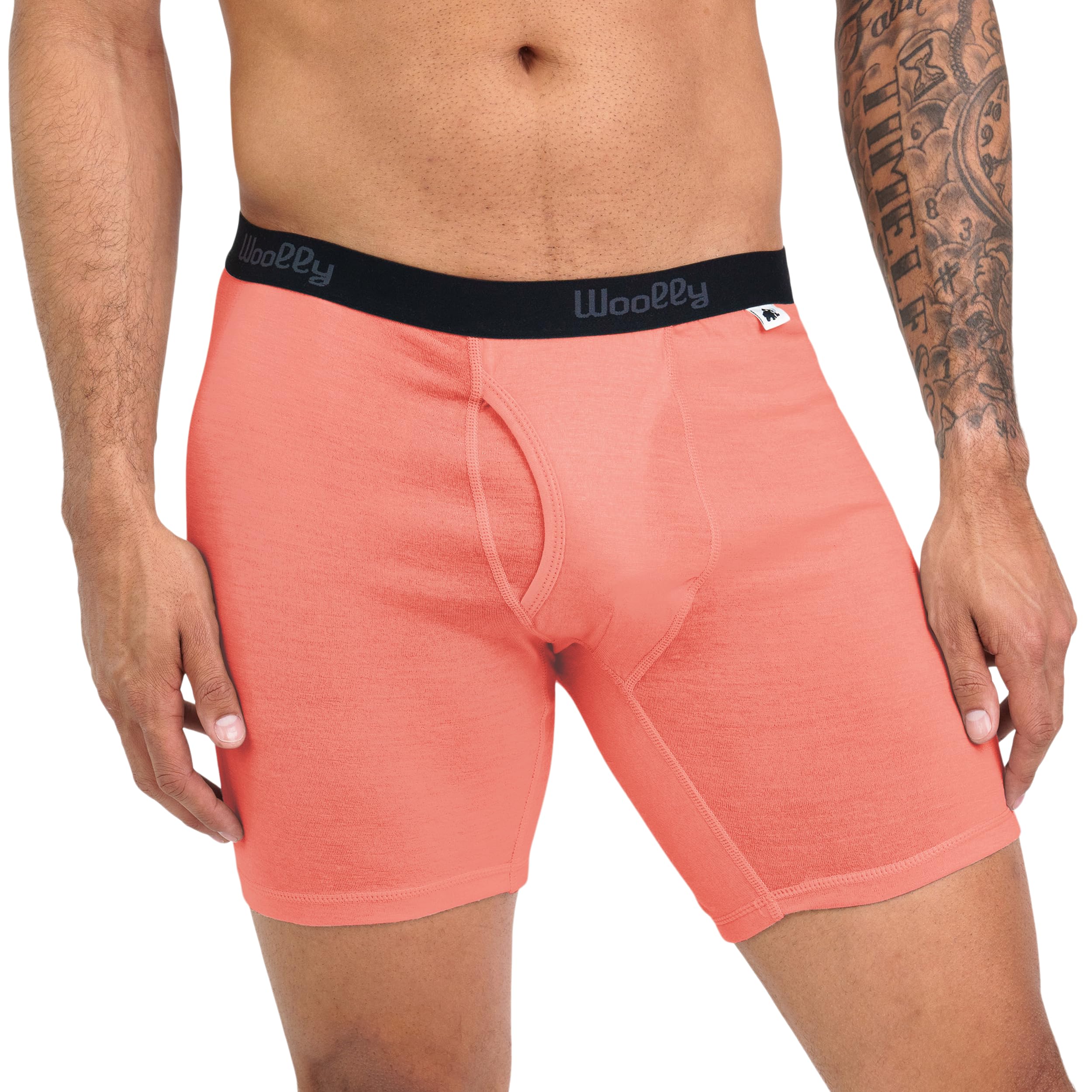 Woolly Men's 100% Merino Wool Active Boxers for Everyday, RWS Certified
