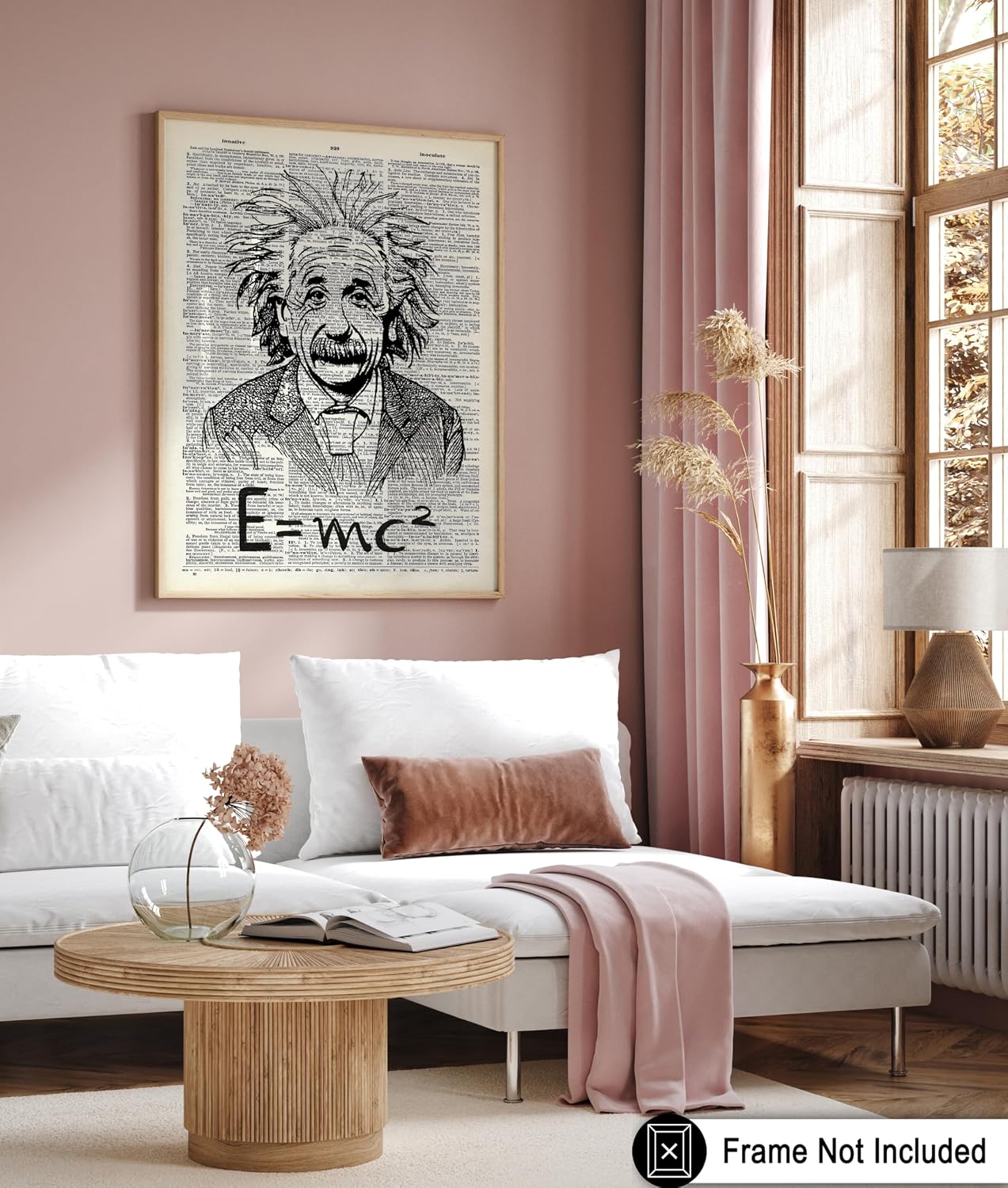 Poster Master Albert Einstein Portrait Print - Dictionary Poster - Science Art - Gift for Student & Teacher - Wall Decor for Library, Classroom, Office or Dorm - 8x10 UNFRAMED Wall Art