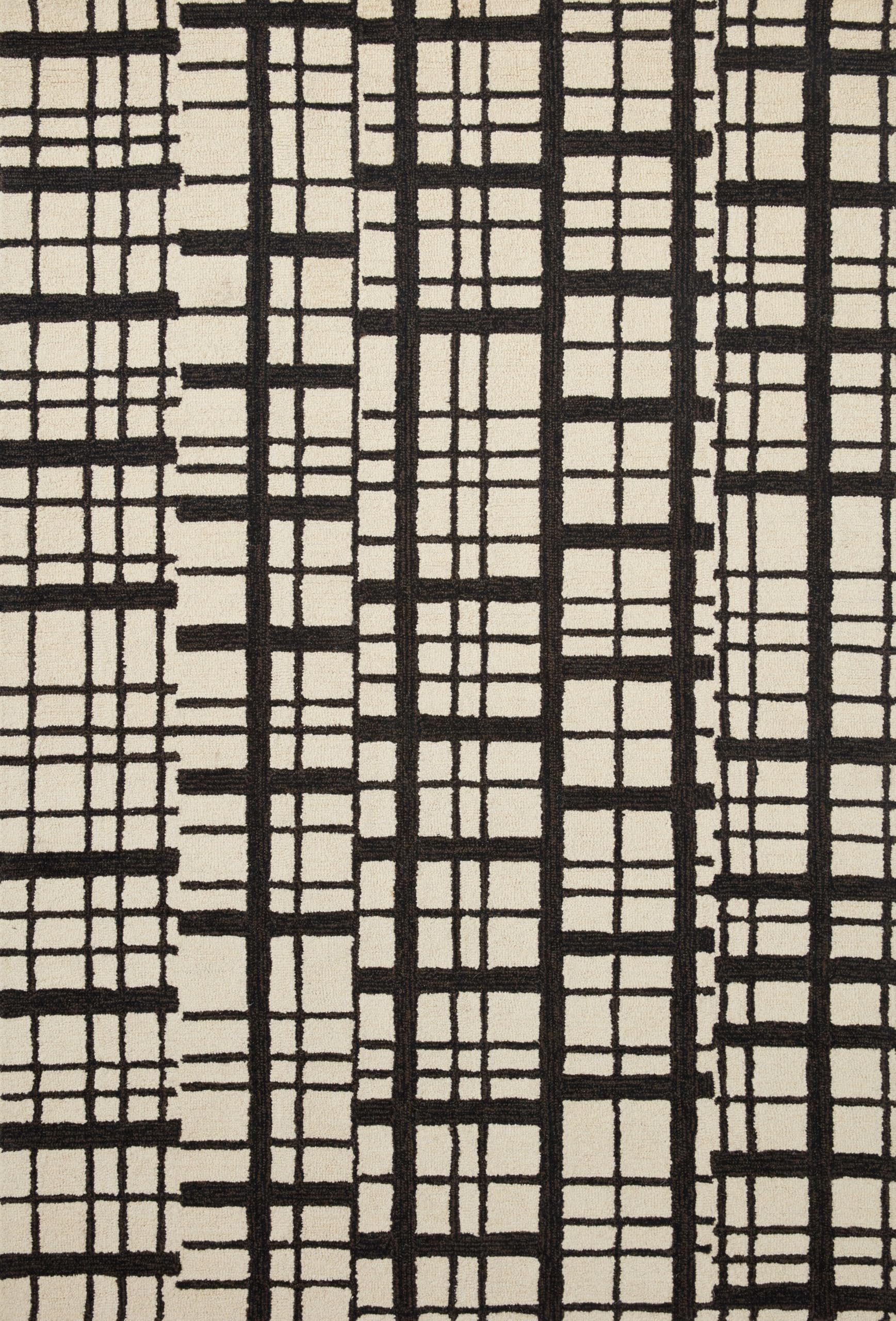 Loloi Chris Loves Julia x Polly Collection POL-02 Black/Ivory 7'-9" x 9'-9" Area Rug Product Image 2