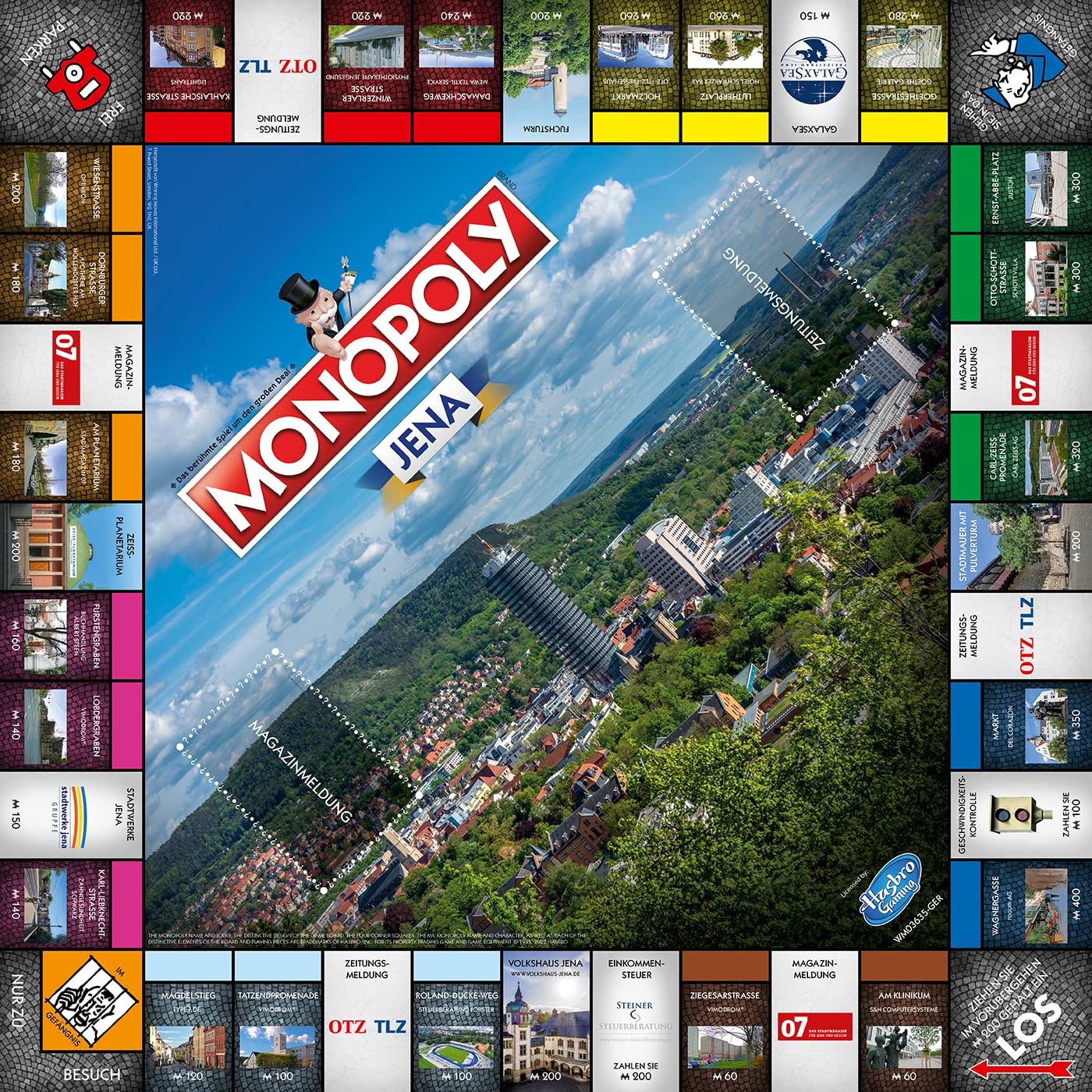 Monopoly JENA Einzelstück – Städte-Edition Brettspiel mit Jentower, Wagnergasse & Fuchsturm – Familienspiel & Souvenir für JENA-Fans – Geschenkidee für Studierende & Sammler – ab 8 Jahren
