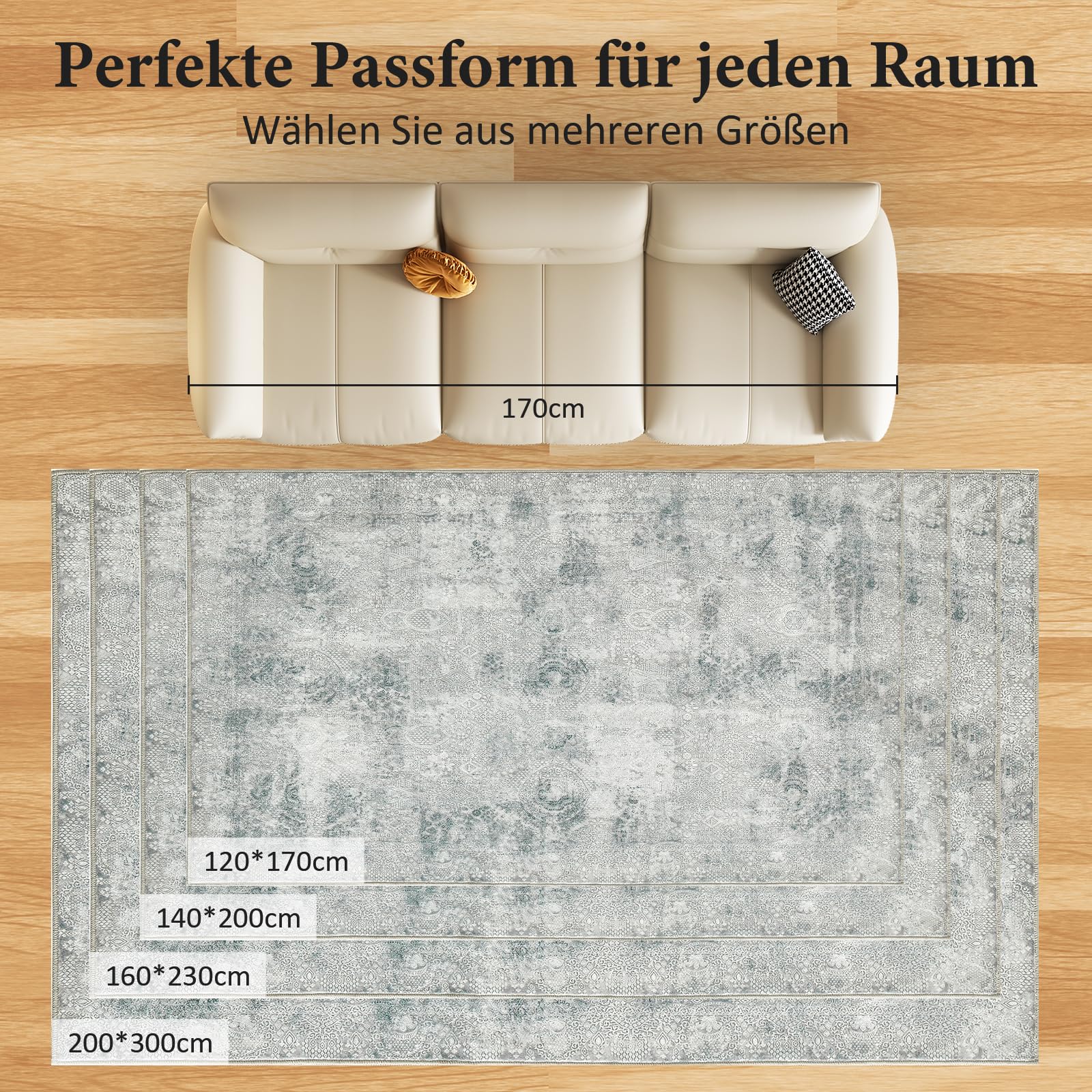 Teppich 160 x 230cm,Waschbarer Modern Abstrakt Wohnzimmer Teppisch | Große Teppiche, Großer Carpet rutschfest, für Schlafzimmer, Esszimmer