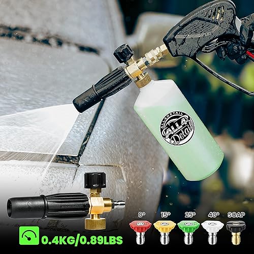 Miniatura 5 de ALL4DETAIL Cañón de espuma prémium con pistola de lavado a presión de 5000 PSI, pistola de lavado eléctrico con conector rápido de 14 pulgadas, 5