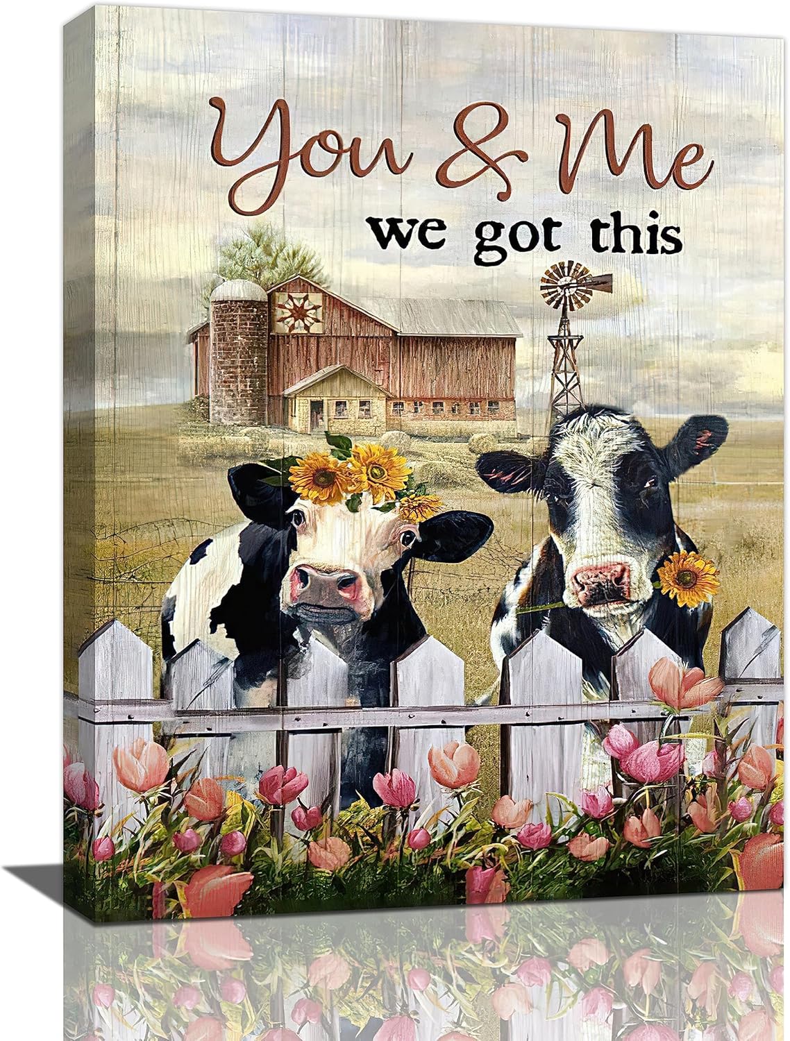 Taimeng Cow Decor Wall Art Country Barn Farm Cattle