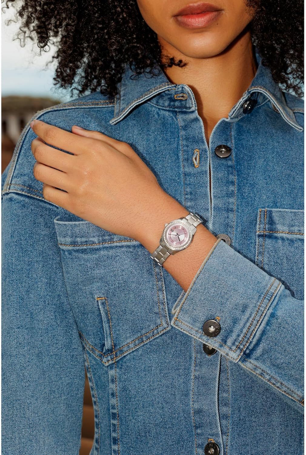 Caravelle by Bulova Ladies' Petite Sport 3-Hand Date Watch, Crystal Accents, Arabic Markers, 28mm