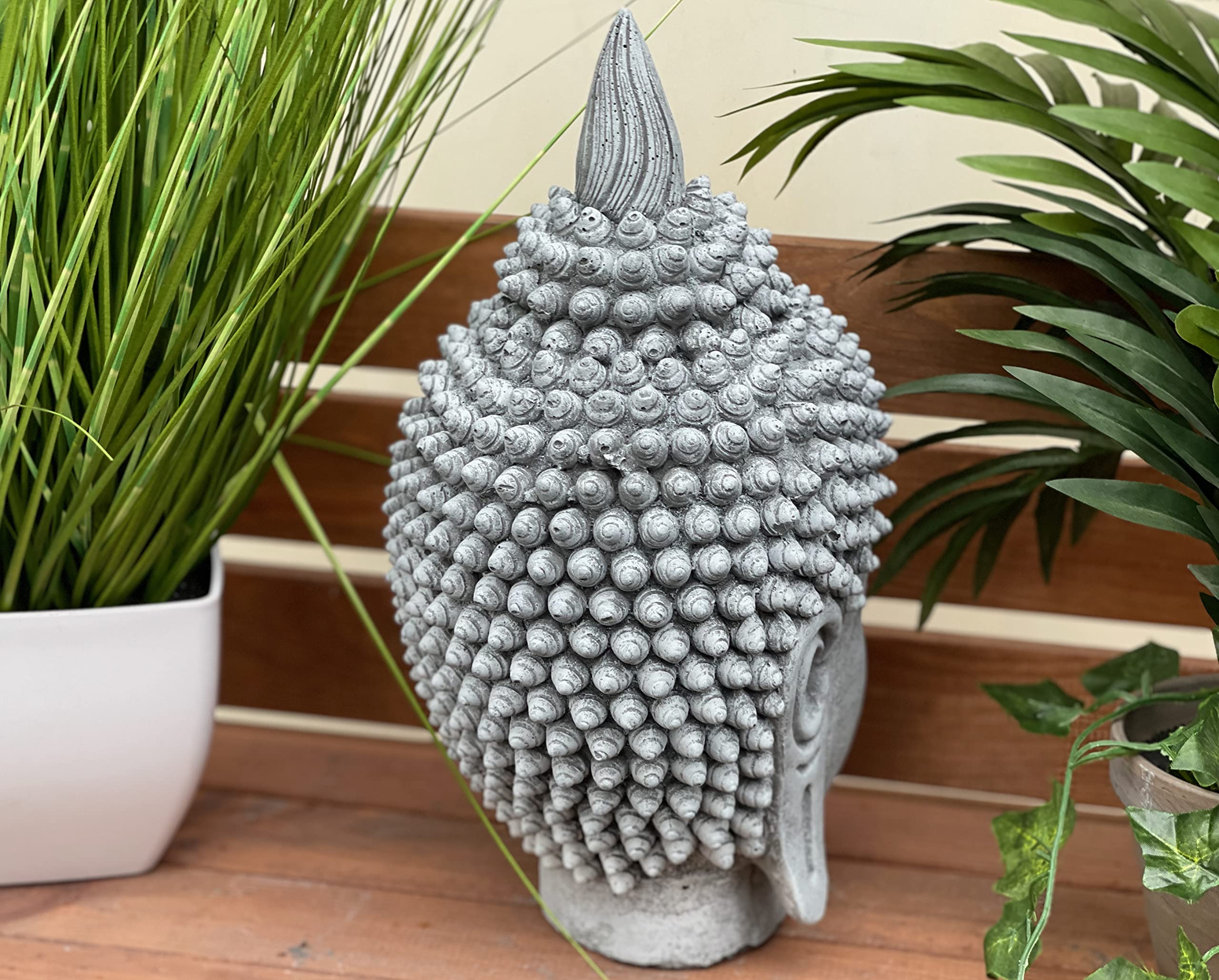 stoneandstyle Tête de Bouddha Shiva résistante au gel, en pierre coulée massive, environ 8,4 kg