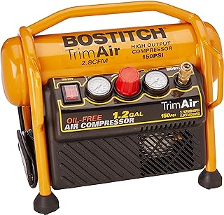 BOSTITCH Air Compressor for Trim, Oil-Free, High-Output, 1.2 Gallon, 120 PSI (CAP1512-OF)