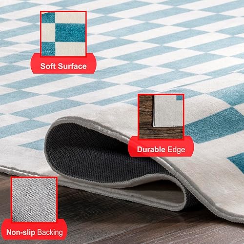 Miniatura 3 de nuLOOM Cristina - Alfombra lavable a máquina, 4 x 6, color azul