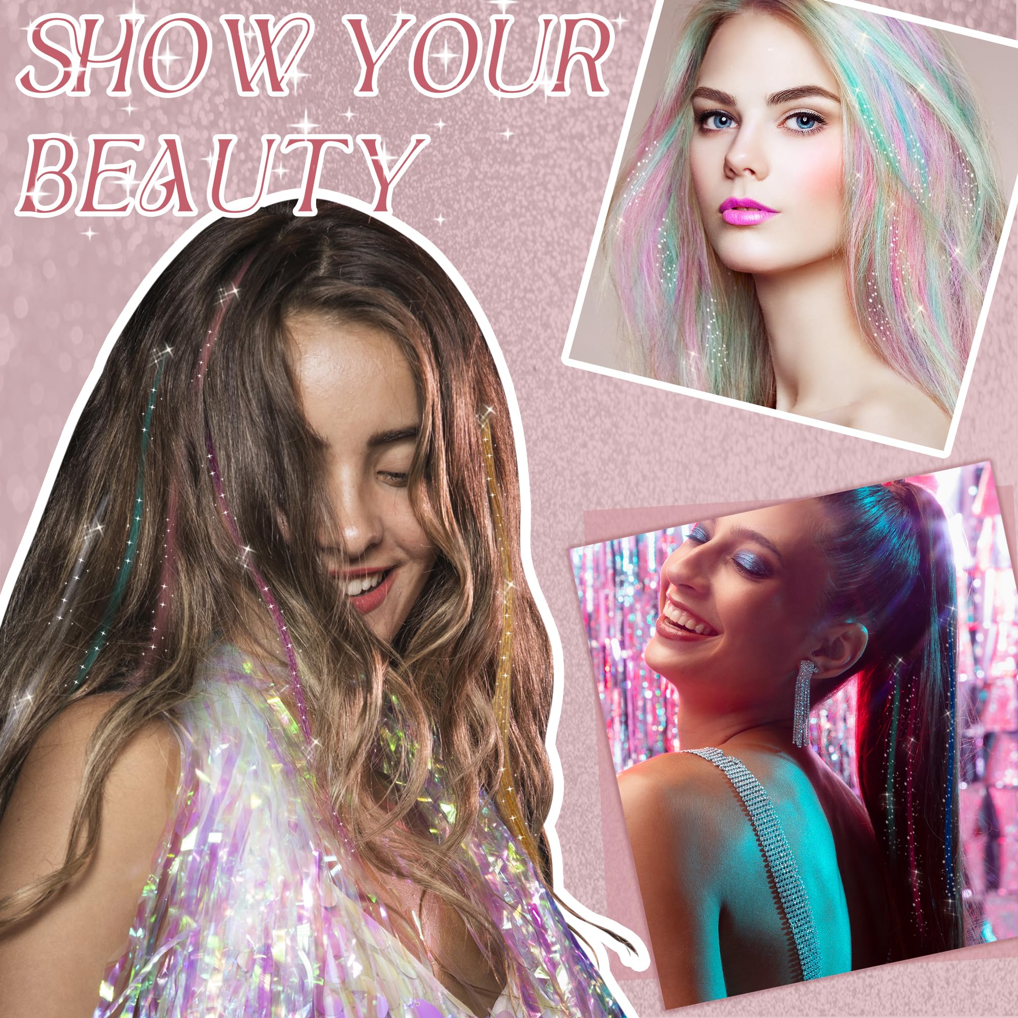 Dalababa 12 Pcs Coloured Hair Extensions - Image 4