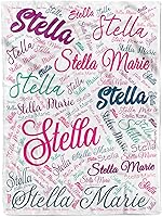 Vista 18 de MDPrints - Mantas de bebé personalizadas de princesa para niñas, mantas de bebé personalizadas con nombre, forro polar de felpa Minky (princesa rosa)