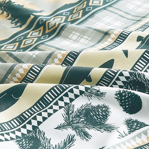 Miniatura 9 de Chezmoi Collection Lake - Juego de edredón de 7 piezas Southwestern Cabin Lodge - Ropa de cama de microfibra con estampado de pinos multicolor,