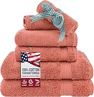 Vista 15 de American Veteran Towel, Paquete de 4 toallas de baño turcas 100% algodón para baño, 27 x 54 pulgadas, extra grandes, de secado suave, color azul