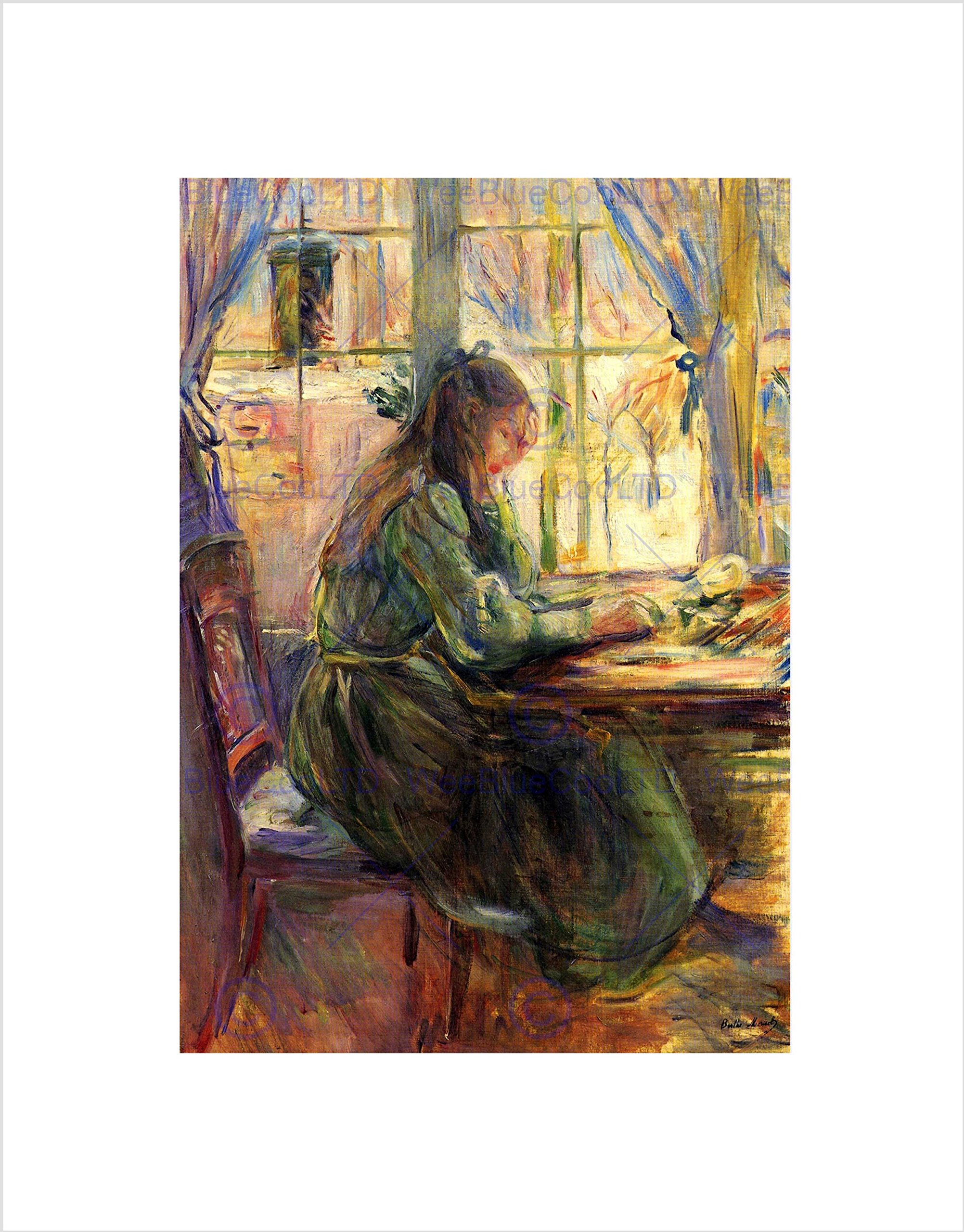 Wee Blue Coo Berthe Morisot Young Girl Writing Old Master Wall Art Print