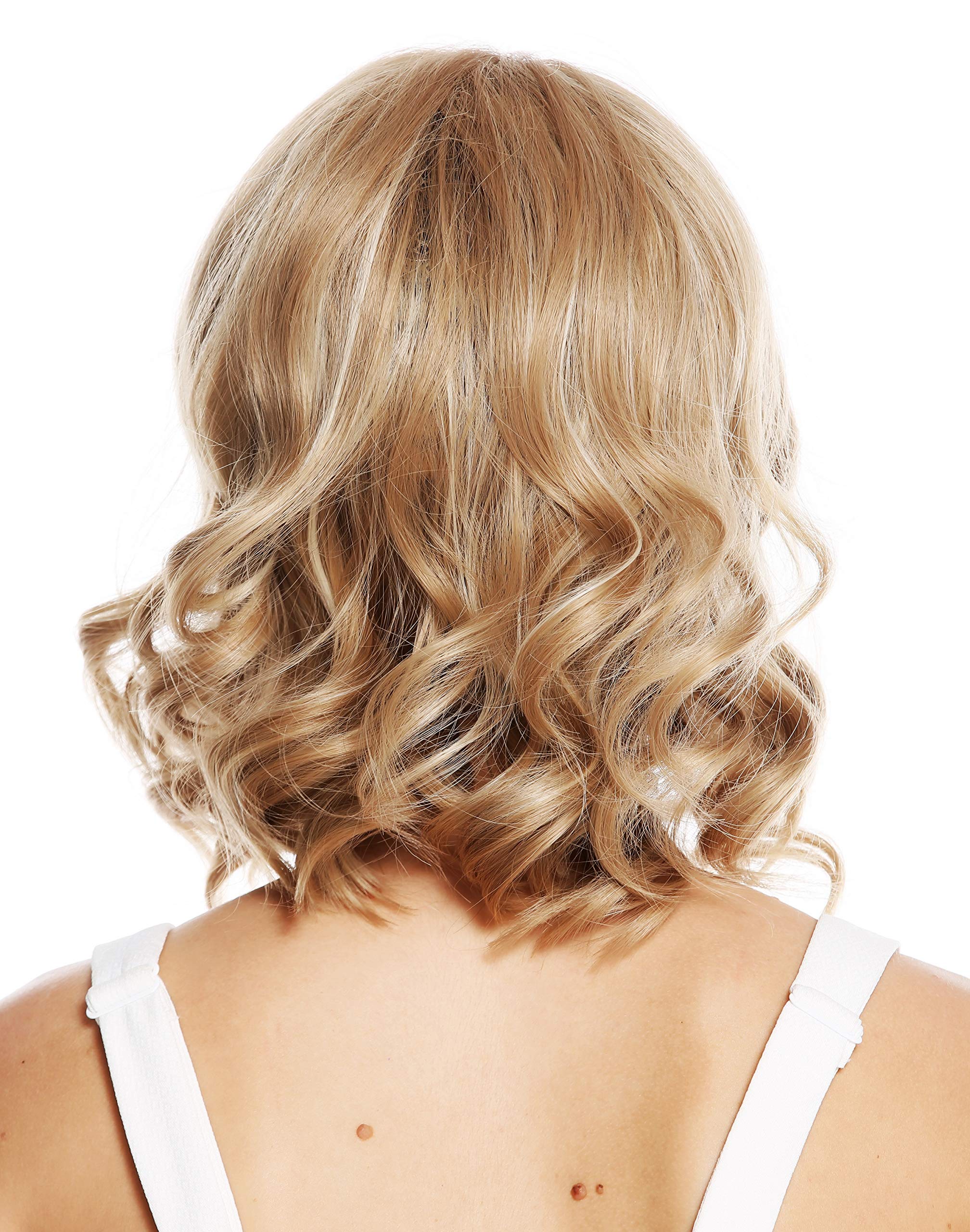 WIG ME UP - 1957-24H88 women's quality wig shoulder length cute dinky middle parting curly tips blonde highlights - Image 4