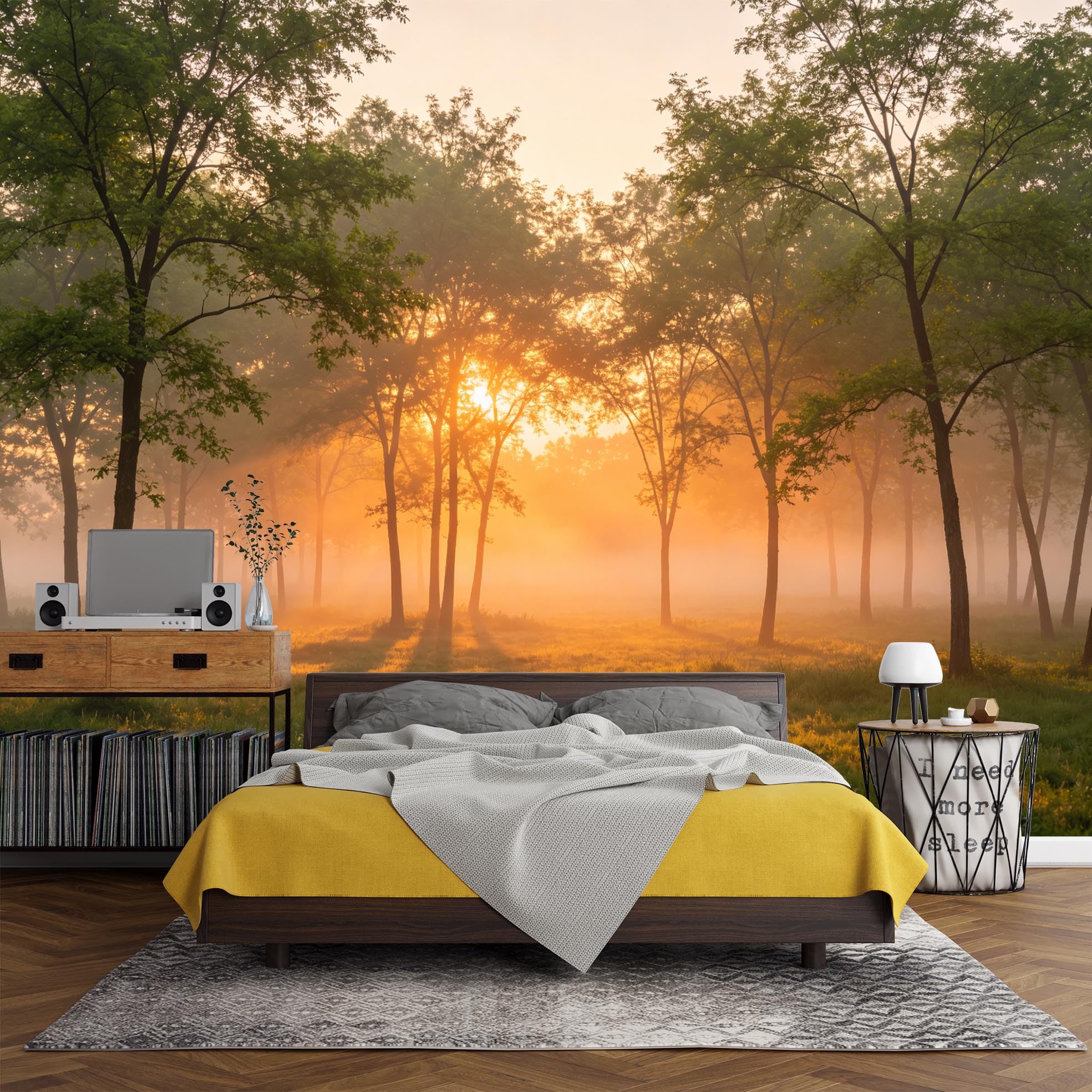 Carta Da Parati Fotografica Paesaggio Forestale Al Tramonto Murale Panoramico Per Soggiorno Carta Da Parati In Tessuto Non Tessuto Arte Moderna Poster Da Parete Decorazione Per La Casa Personalizzat