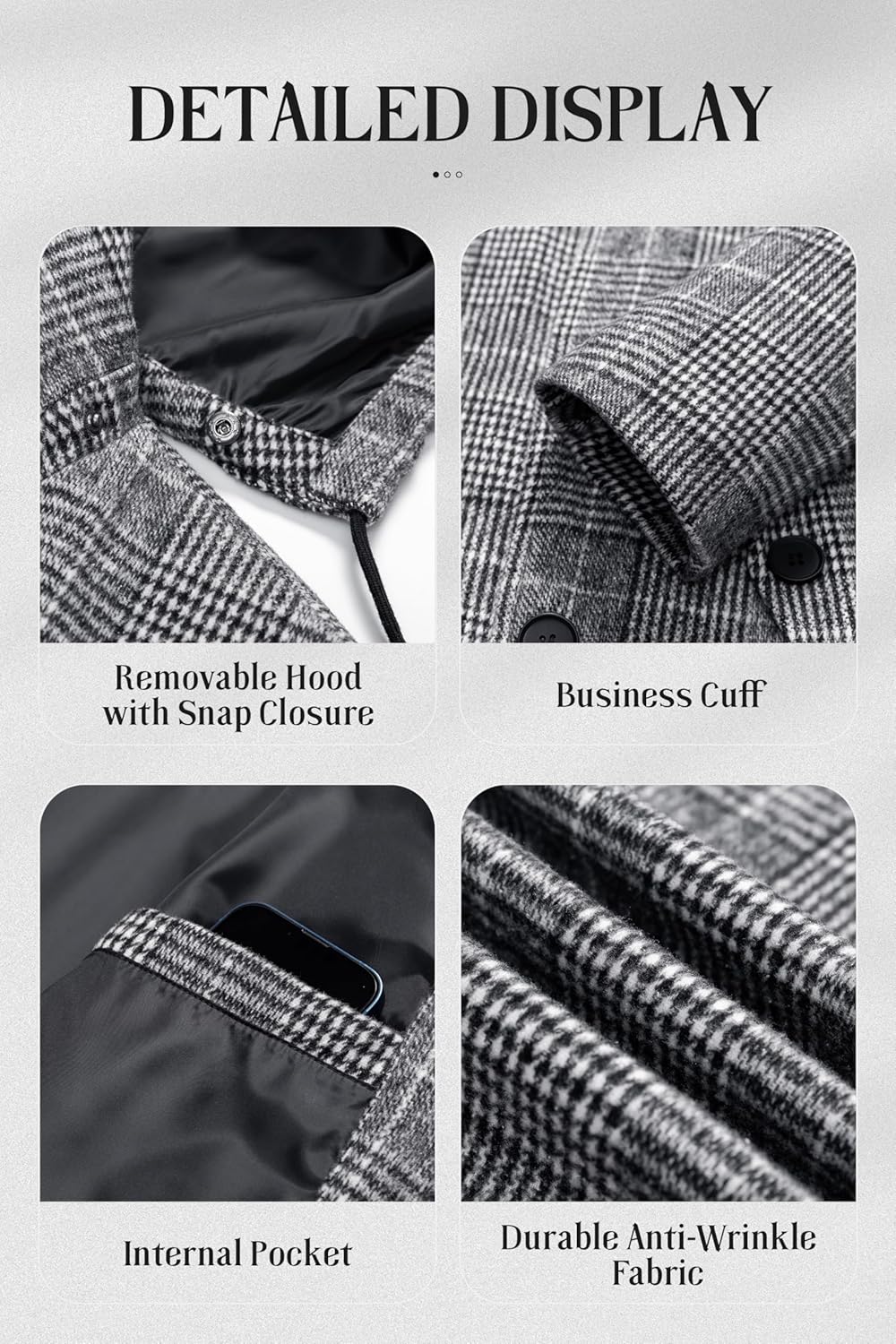 Key Features of the Chrisuno Men's Long Slim Overcoat