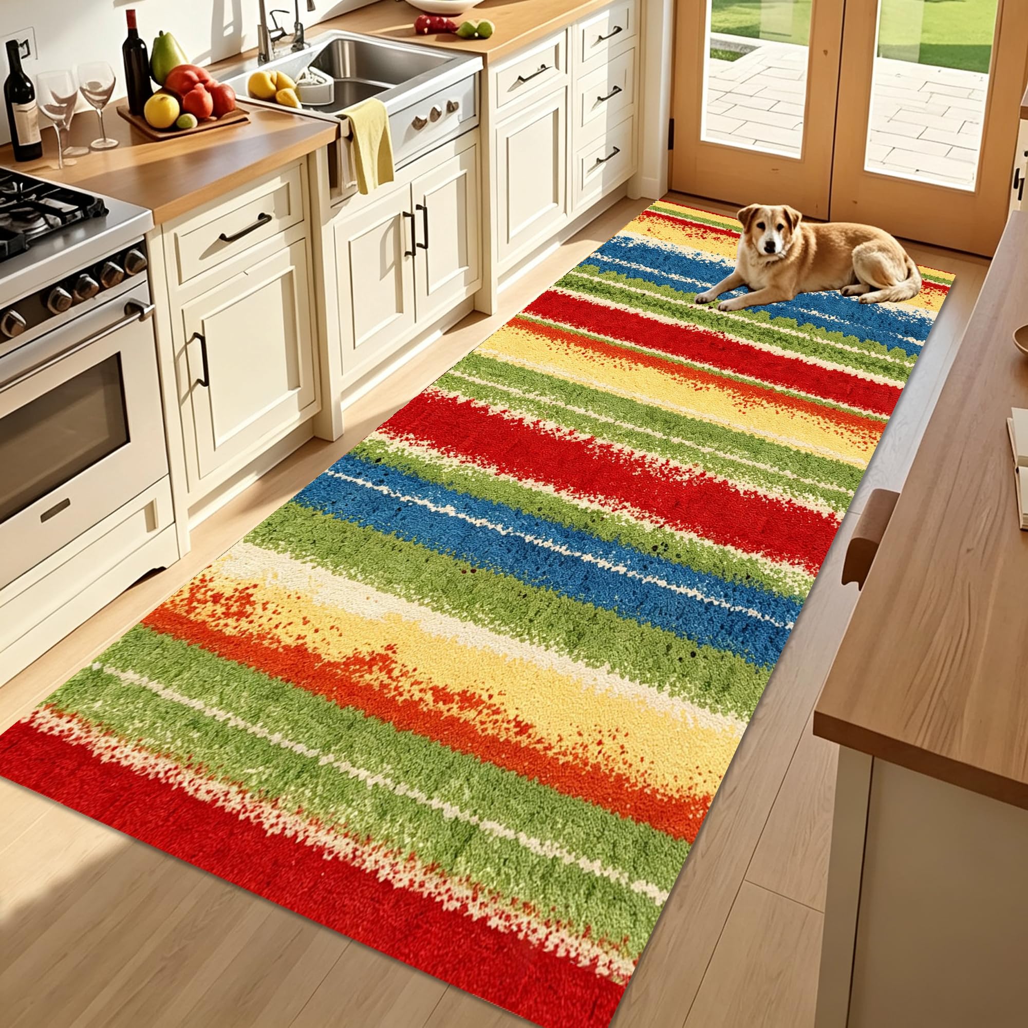 Alfombras cocina antideslizante lavables de 100 x 120 cm para pasillo largo