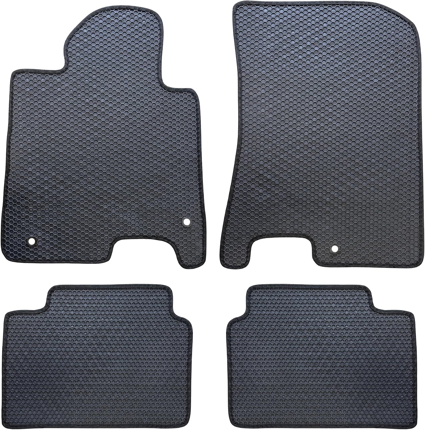 ecoMats All Weather Floor Mats Custom Fit for Hyundai Sonata 2020-2026 / Kia K5 2021-2025 (Only FWD Models), Front and Rear Set, Honeycomb Surface Traps Liquid and Dirt, Easy to Clean, Odorless