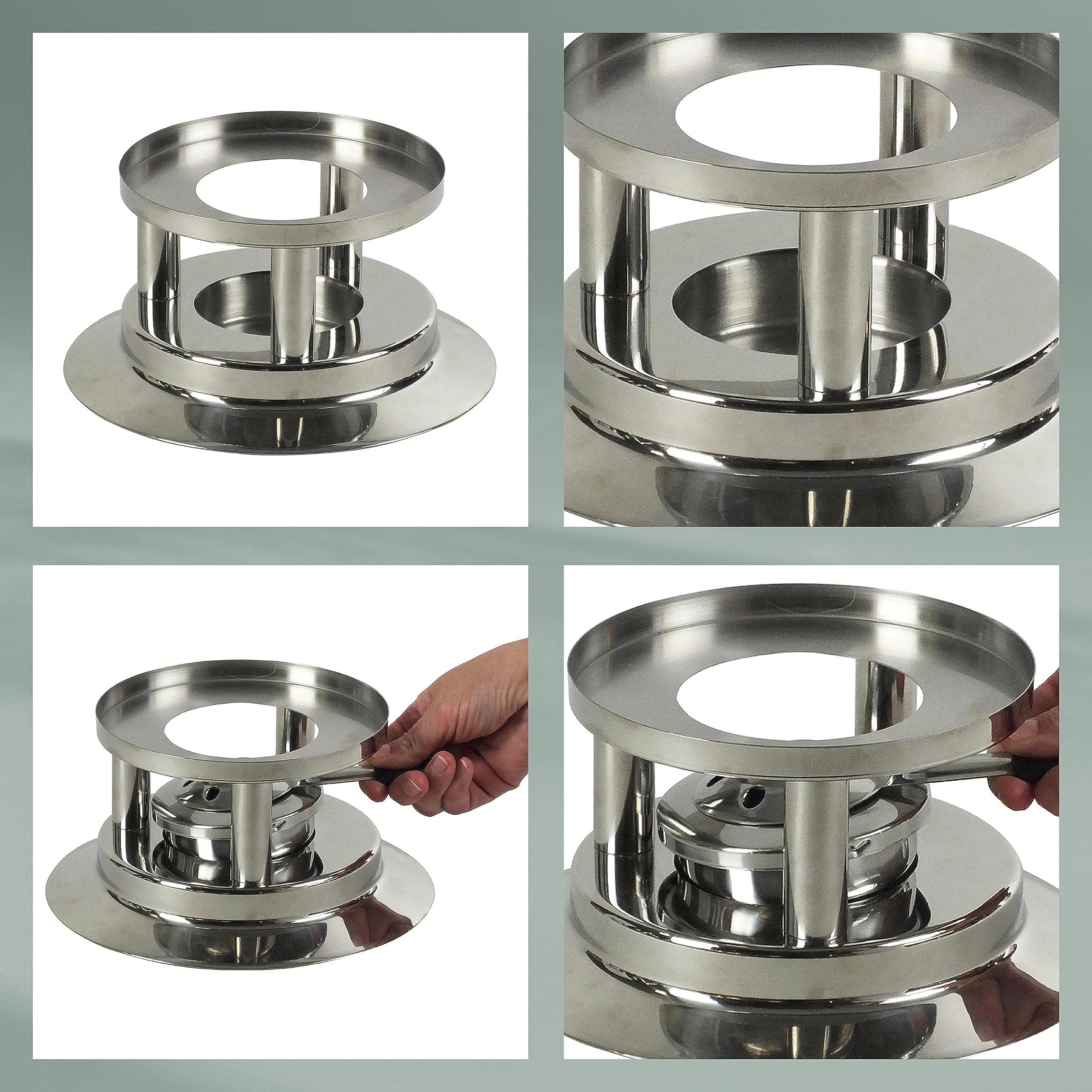 kela Fondue-Set Cailin, 10-teilig, Durchmesser 22 cm, 1,2 L, Edelstahl 18/10, silber glänzend, Allherdboden, Topf, Sicherheitspastenbrenner, Rechaud, Spritzschutz, 6x Fonduegabeln, 10968