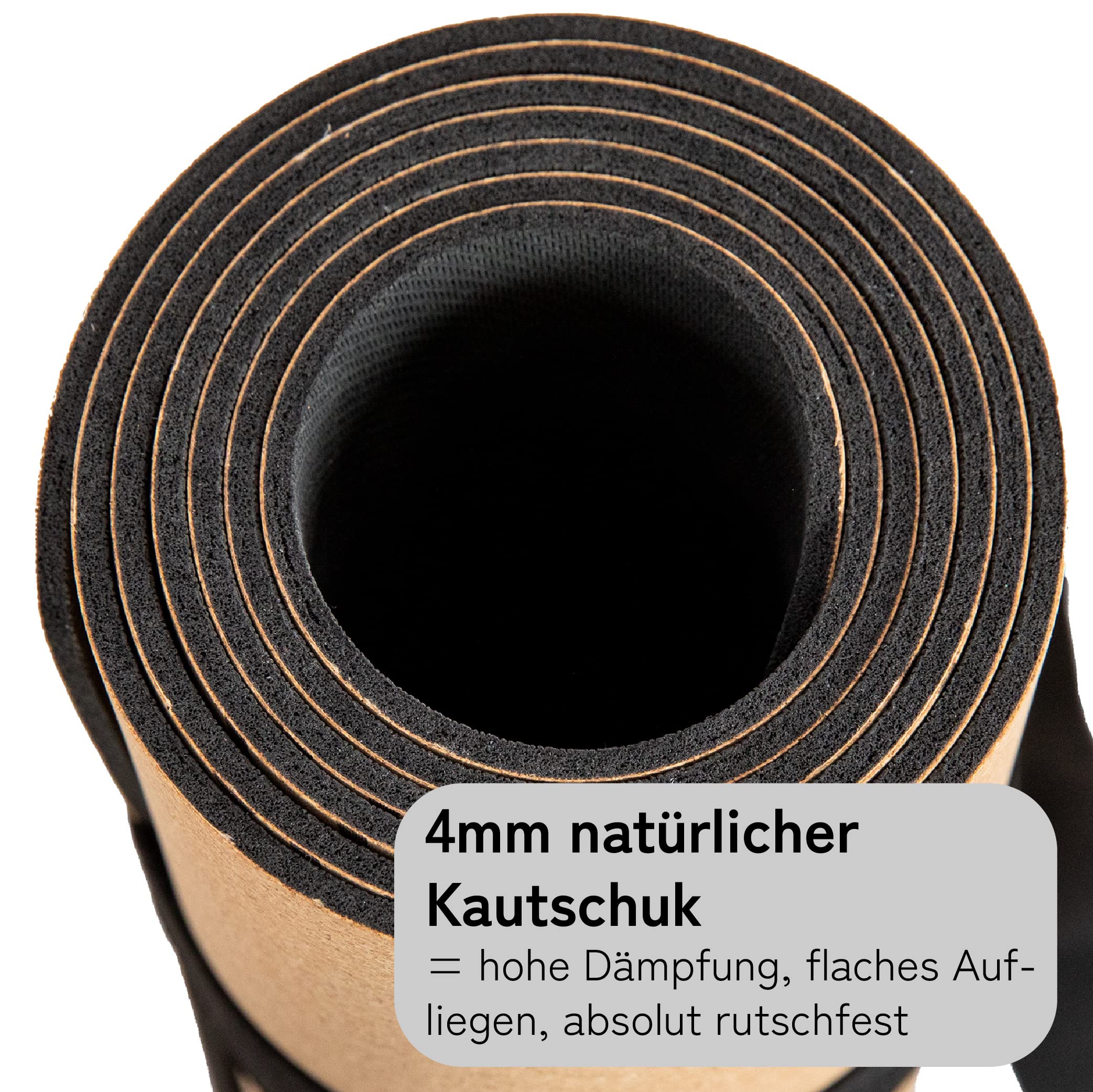 Premium Yogamatte Kork | Naturkautschuk & Kork | inkl. Tragegurt | Yoga Matte Kork: natürlich rutschfest | robust & langlebig | 183 x 66 x 0,4cm | inkl. Tragegurt | Yoga Matte rutschfest