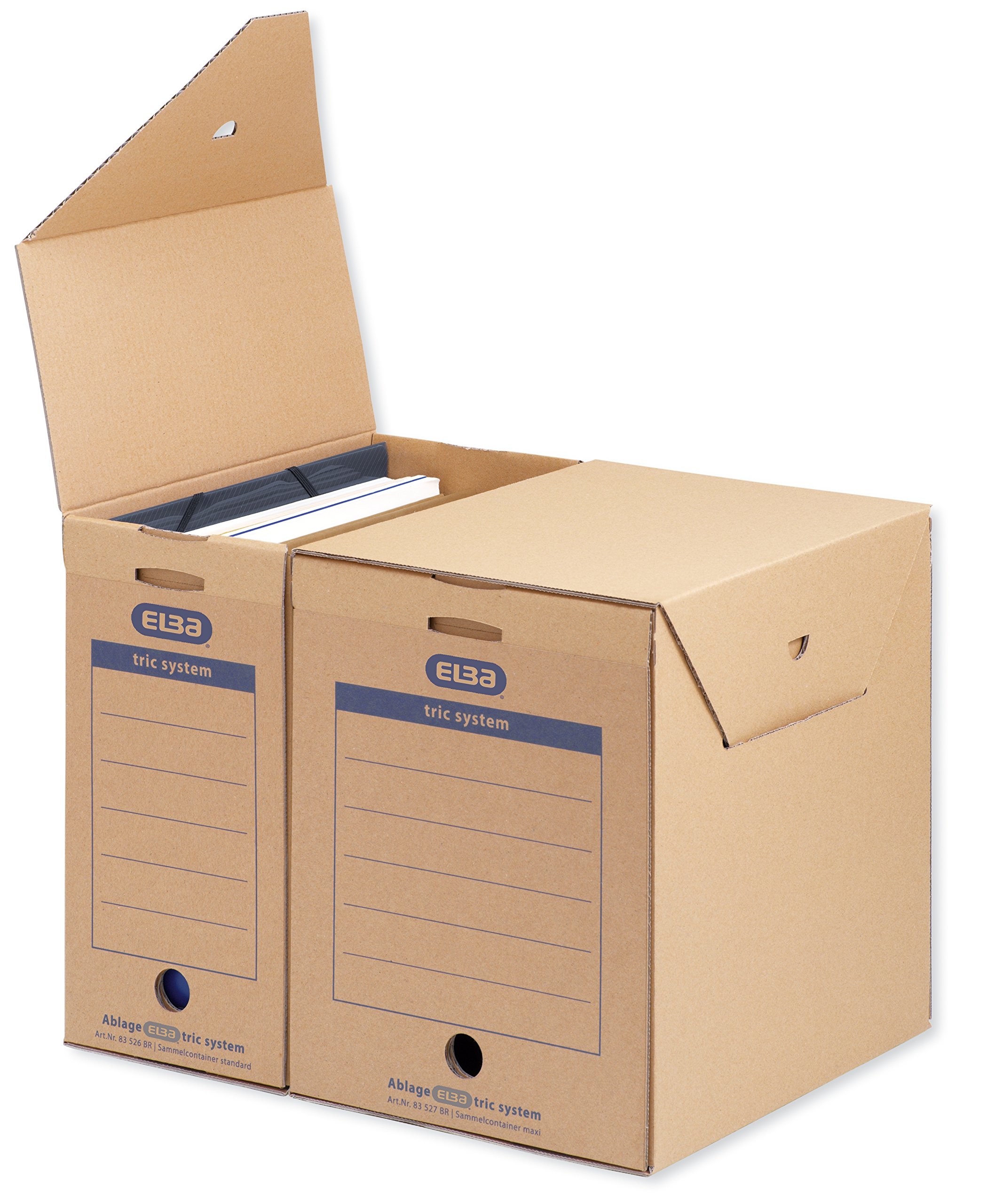 Elba 83527 tric system - Contenitore da archivio, 6 pezzi, colore marrone naturale