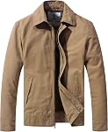 WenVen Veste militaire de coton de printemps casual homme léger multi-pochette en manteau extérieur