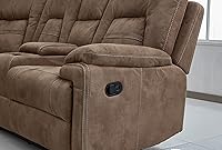 Vista 5 de Betsy Furniture Sofá de sala de estar seccional reclinable de microfibra grande en Latte 8038
