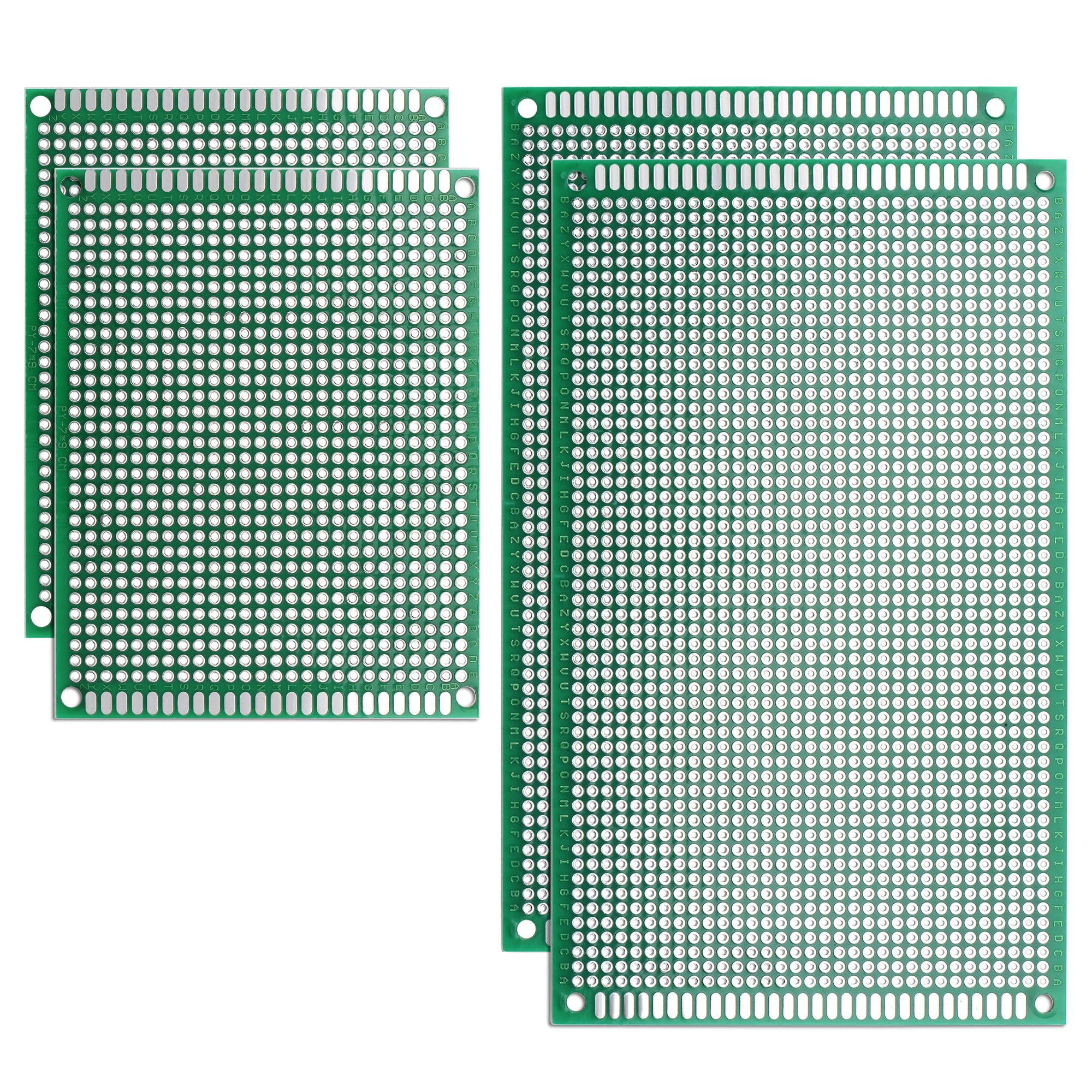 sourcing map 4 szt. dwustronne płytki obwodu drukowanego PCB (2 rozmiary - 7 x 9 9 x 15) płytka prototypowa do samodzielnego lutowania, projektów elektronicznych, test praktyki