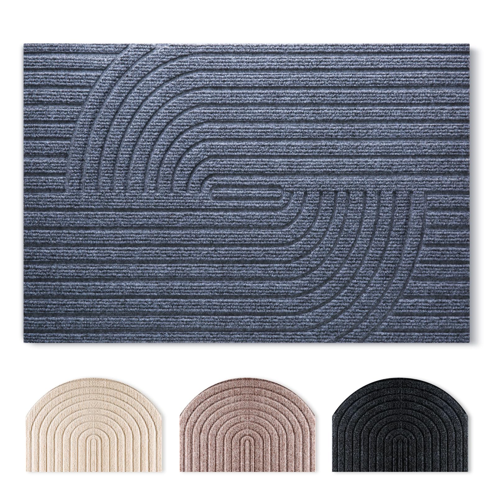 Tuocal Fußmatte 40x60cm, rutschfeste Maschinenwaschbare Schmutzfangmatte, Teppich Wohnzimmer Innen und Außen Türmatte, Wasserdicht Fussmatte für Eingang, Flur, Haustür