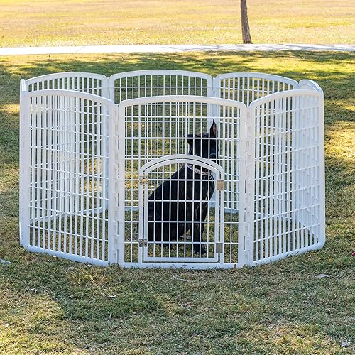 Miniatura 7 de IRIS - Corralito de 34 pulgadas para ejercicio para mascotas, de 8 paneles