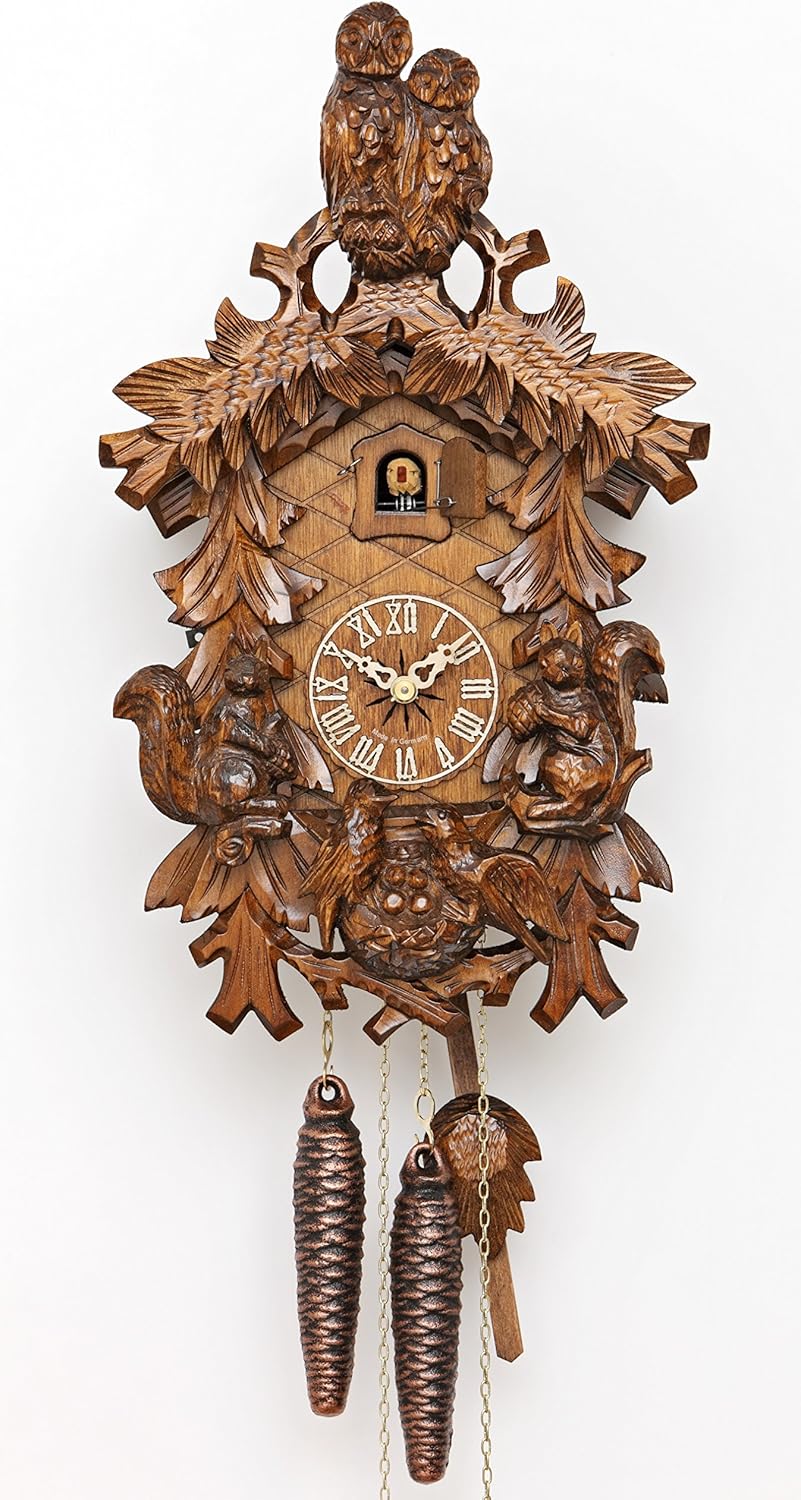 Cuckoo Clock Owls, squirrels, Nest