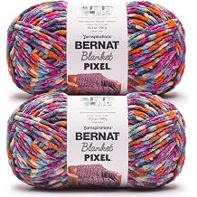 Bernat Blanket Pixel County Fair Yarn - 2 Pack of 300g/10.5oz - 100% Polyester - #6 Super Bulky - 191 Yards - Knitting/Crochet