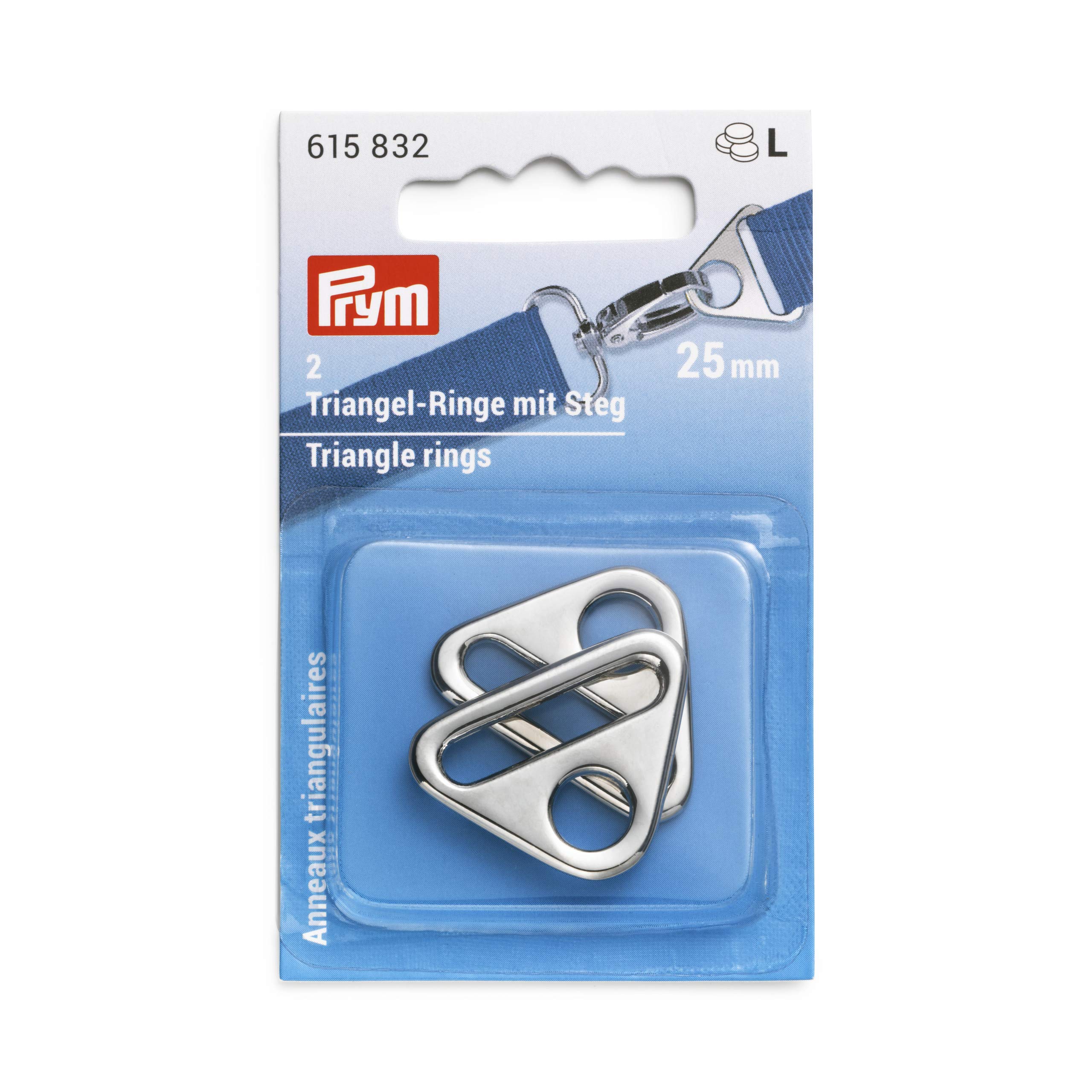 Prym Triangle Rings, Zinc Alloy, Silver, 25 mm