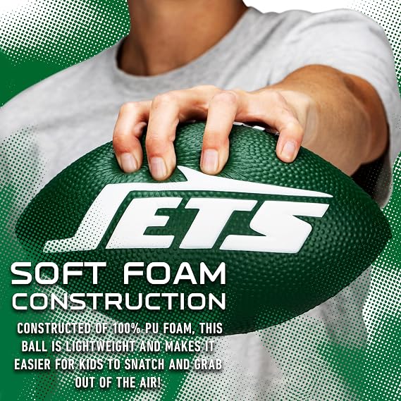 Franklin Sports NFL Football - Kids Foam Football - Soft Junior Size 8.5 Ball with 3D Logos - Perfect for Gameday + Tailgates