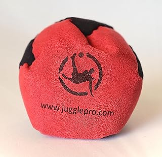 Juggle Pro Hacky Sack Footbag mit 2 Paneelen – Modell RED Turtle – FUSSJONGLIEREN - Hergestellt aus Ultra Wildleder (Amar...